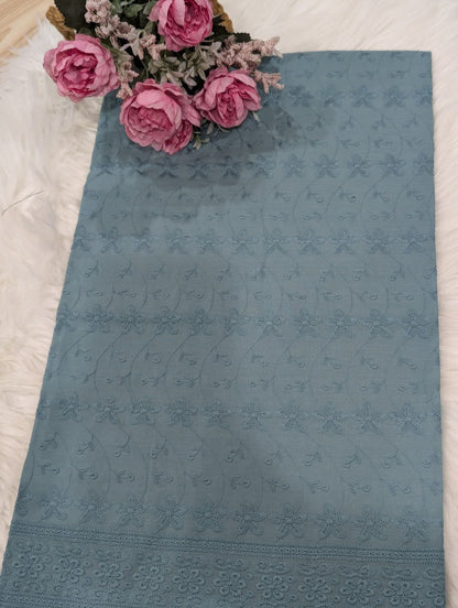 Flower Cambric Cotton Embroidery 44"