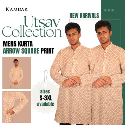 Arrow Square Print Men's Kurta