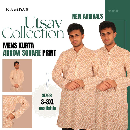 Arrow Square Print Men's Kurta