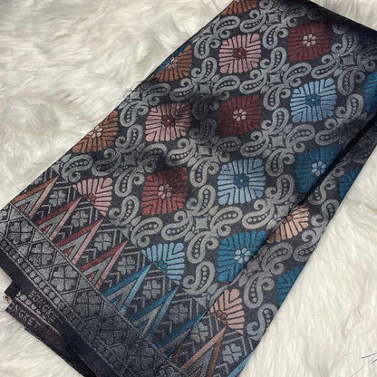 Teratai Perak Metallic Songket 44"