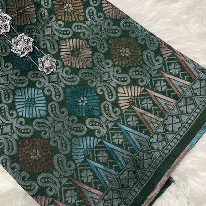 Teratai Perak Metallic Songket 44"