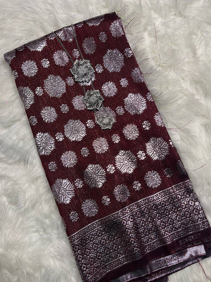 Cyberpunk Silver Metallic Songket 44"