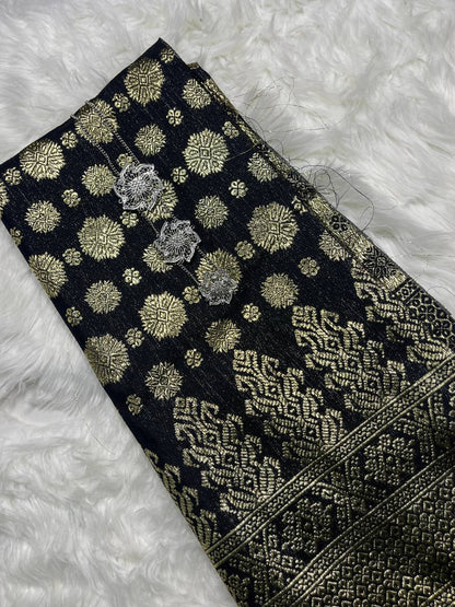 Cyberpunk Gold Metallic Songket 44"