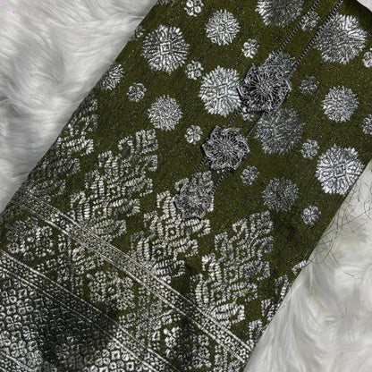 Cyberpunk Silver Metallic Songket 44"