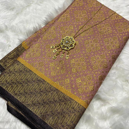 Berlian Emas Metallic Songket 44"
