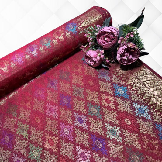 Floral Medallion Metallic Songket 44"