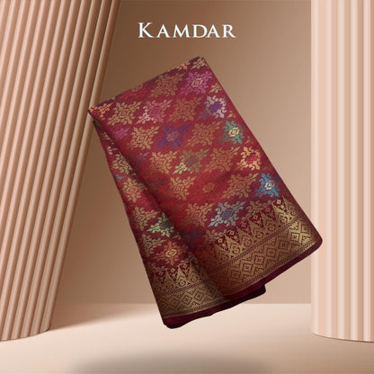 Floral Medallion Metallic Songket 44"