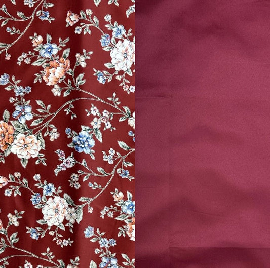 Selene Italian Digital Jacquard & Justin Plain Satin Combo Set