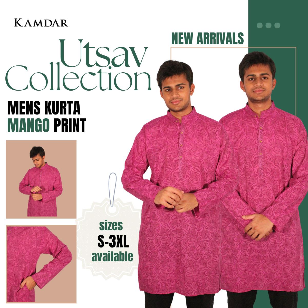 Mango Print Men's Kurta