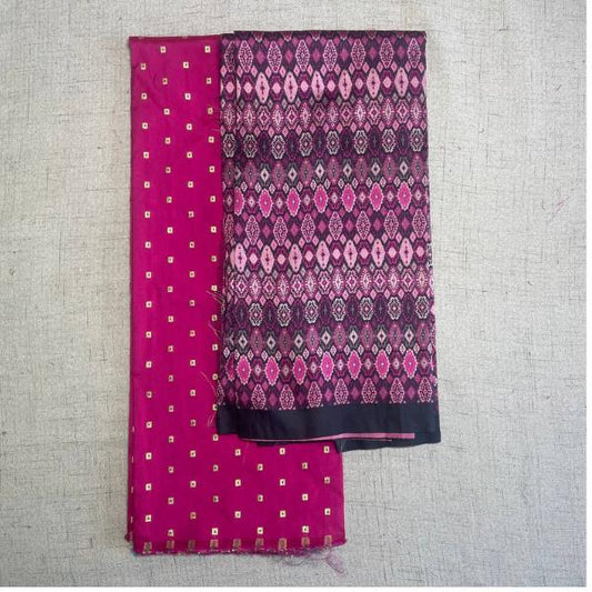 Tafetta Butti Plain and Ikkat Jacquard Combo Set