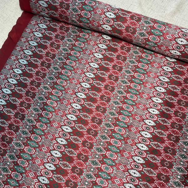 Tafetta Butti Plain and Ikkat Jacquard Combo Set