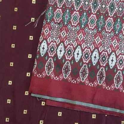 Tafetta Butti Plain and Ikkat Jacquard Combo Set