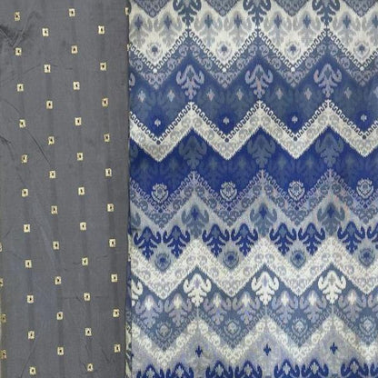Tafetta Butti Plain and Ikkat Jacquard Combo Set