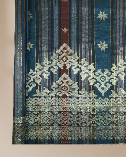 Songket Stripe Metallic Gold 44" Open Meter
