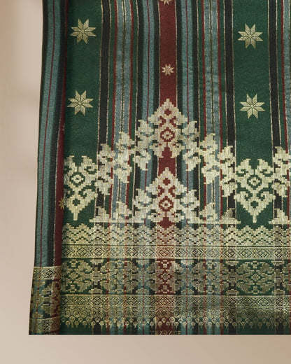 Songket Stripe Metallic Gold 44" Open Meter