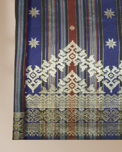 Songket Stripe Metallic Gold 44" Open Meter