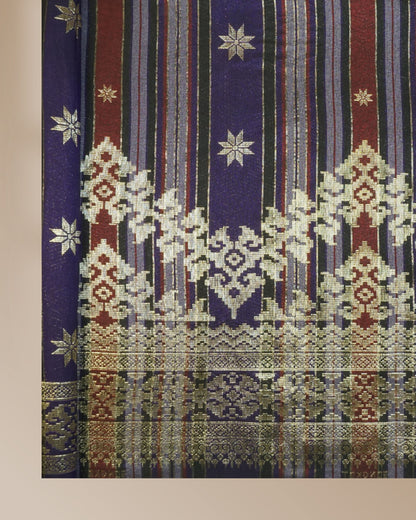 Songket Stripe Metallic Gold 44" Open Meter