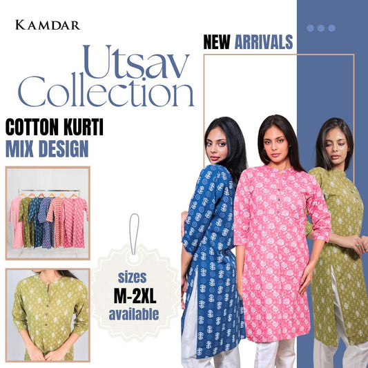 Utsav Cotton Abstract Kurti Top