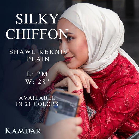 Keknis Chiffon 2 Meter Plain Shawl