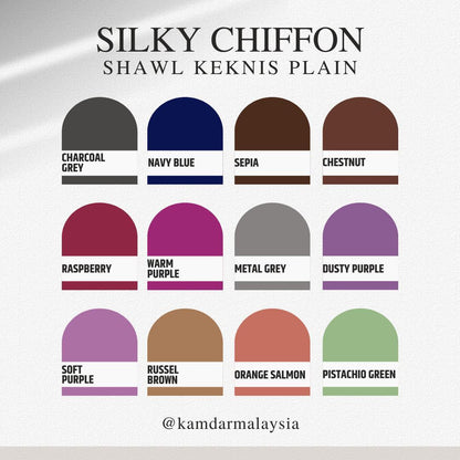 Keknis Chiffon 2 Meter Plain Shawl
