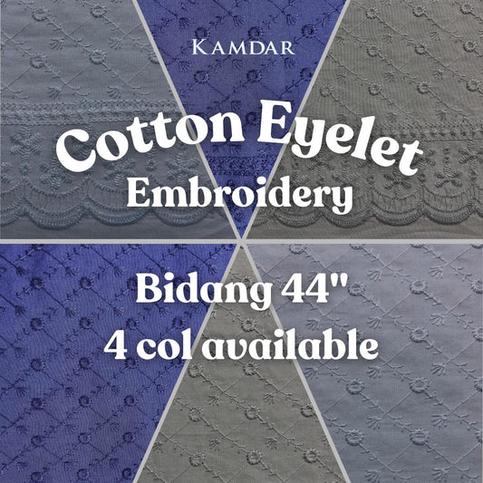 Polka Dot Pure Cotton Embroidery 44''
