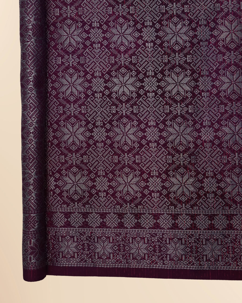 Metallic Silver Songket 44"