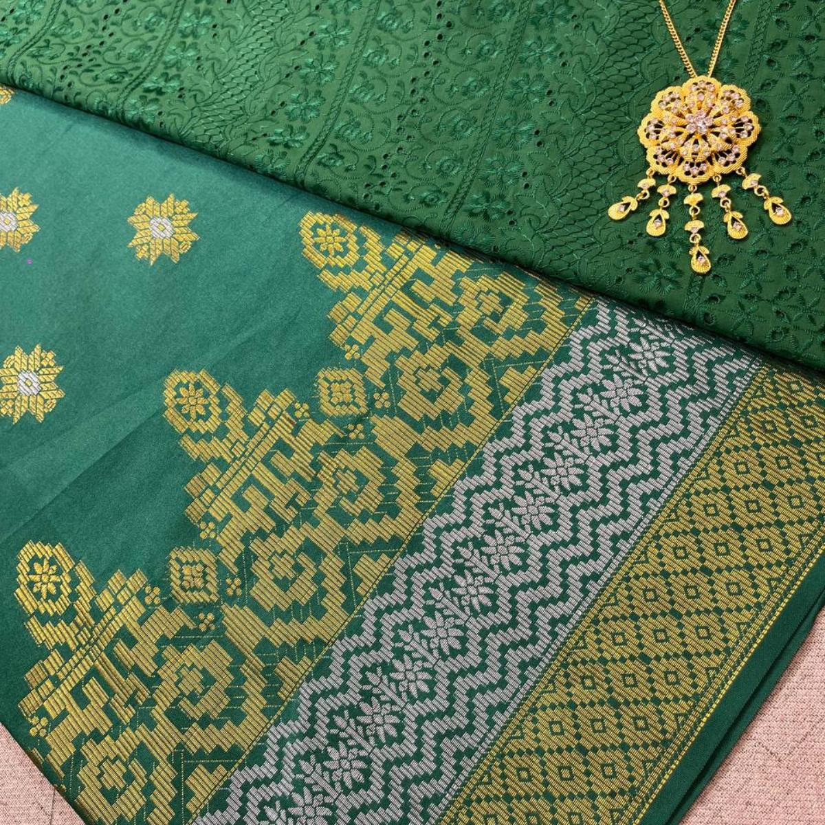 Bunga Tabur Songket and Mix Cotton Embroidery Combo Set