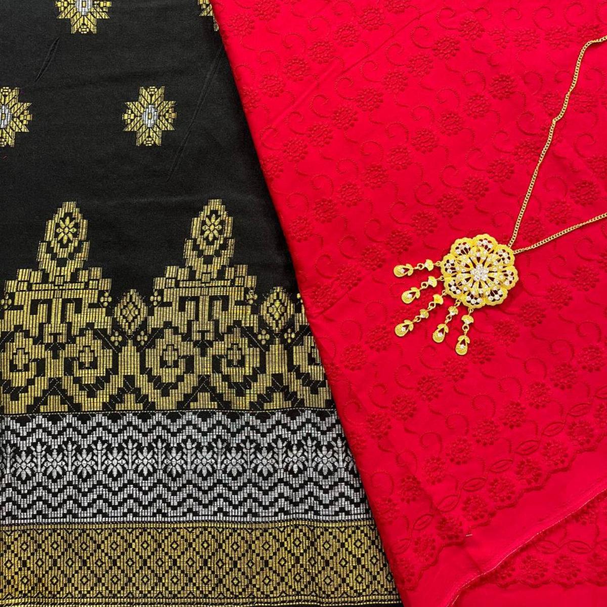 Bunga Tabur Songket and Mix Cotton Embroidery Combo Set