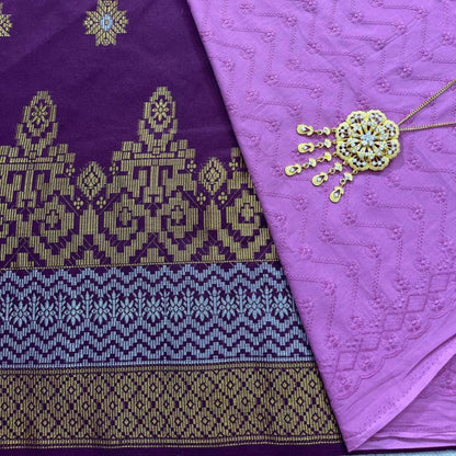 Bunga Tabur Songket and Mix Cotton Embroidery Combo Set
