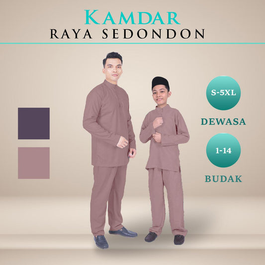 Mikail Baju Melayu Modern Slim Fit Sedondon Kain Toyobo Cotton (FREE SAMPIN) Baju Melayu Raya untuk Ayah & Anak Lelalki 2025