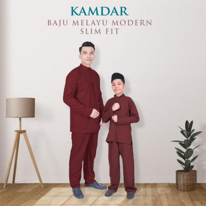 Mikail Baju Melayu Modern Slim Fit Sedondon Kain Toyobo Cotton (FREE SAMPIN) Baju Melayu Raya untuk Ayah & Anak 2025