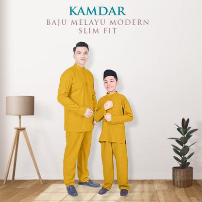 Mikail Baju Melayu Modern Slim Fit Sedondon Kain Toyobo Cotton (FREE SAMPIN) Baju Melayu Raya untuk Ayah & Anak 2025