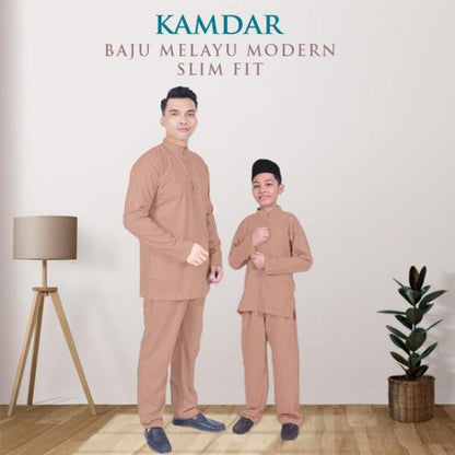 Mikail Baju Melayu Modern Slim Fit Sedondon Kain Toyobo Cotton (FREE SAMPIN) Baju Melayu Raya untuk Ayah & Anak 2025