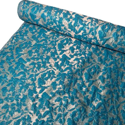 Abigail Floral Jacquard Brocade with Plain Dupion Combo Set