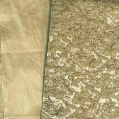 Abigail Floral Jacquard Brocade with Plain Dupion Combo Set