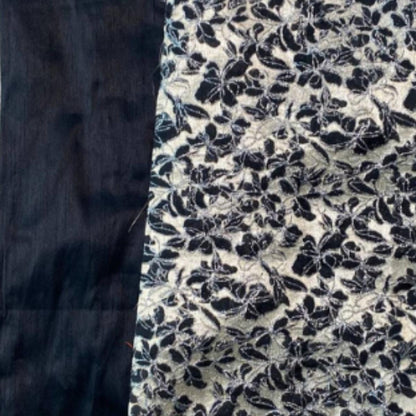 Abigail Floral Jacquard Brocade with Plain Dupion Combo Set