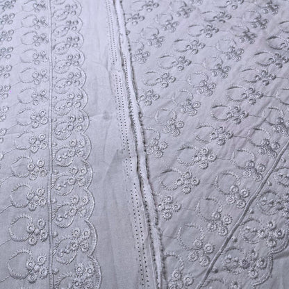 Pastel Border Songket with Mix Cotton Embroidery Combo Set
