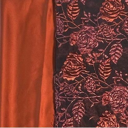Larosa Floral Brocade Jacquard with Walter Italian Plain Satin Combo Set
