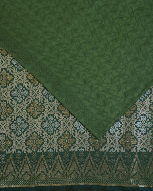 Embroidery Satin with Jacquard Combo Set