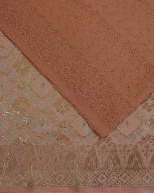 Cotton Embroidery with Jacquard Songket Combo Set