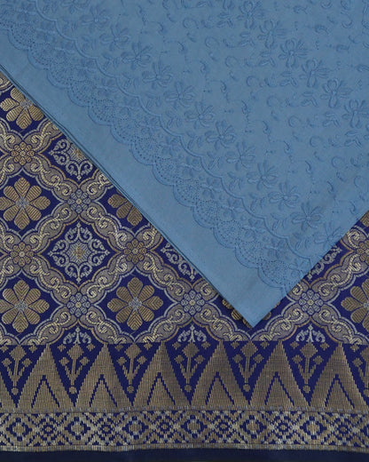 Cotton Embroidery with Jacquard Songket Combo Set