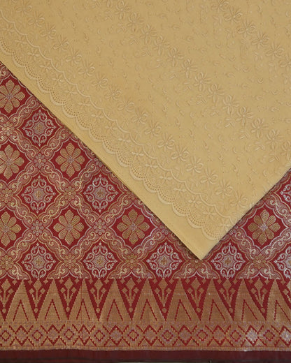 Cotton Embroidery with Jacquard Songket Combo Set