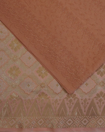 Cotton Embroidery with Jacquard Songket Combo Set