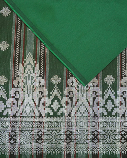 Combo Songket Stripe Silver With Plain Dupion