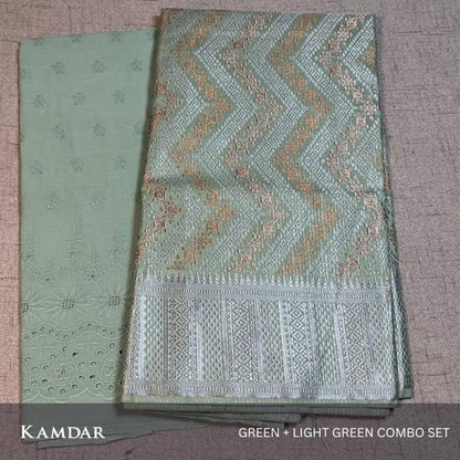 Combo Set Cotton Embroidery with Songket Multicolor