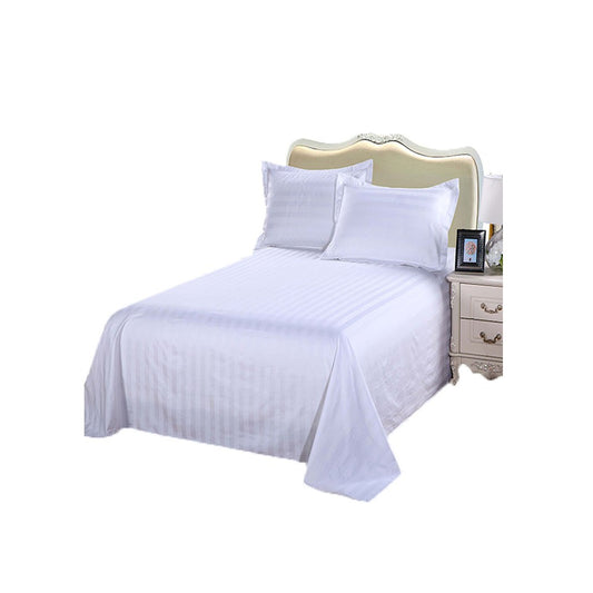Flat Stripe Cotton Polyester Bedsheet