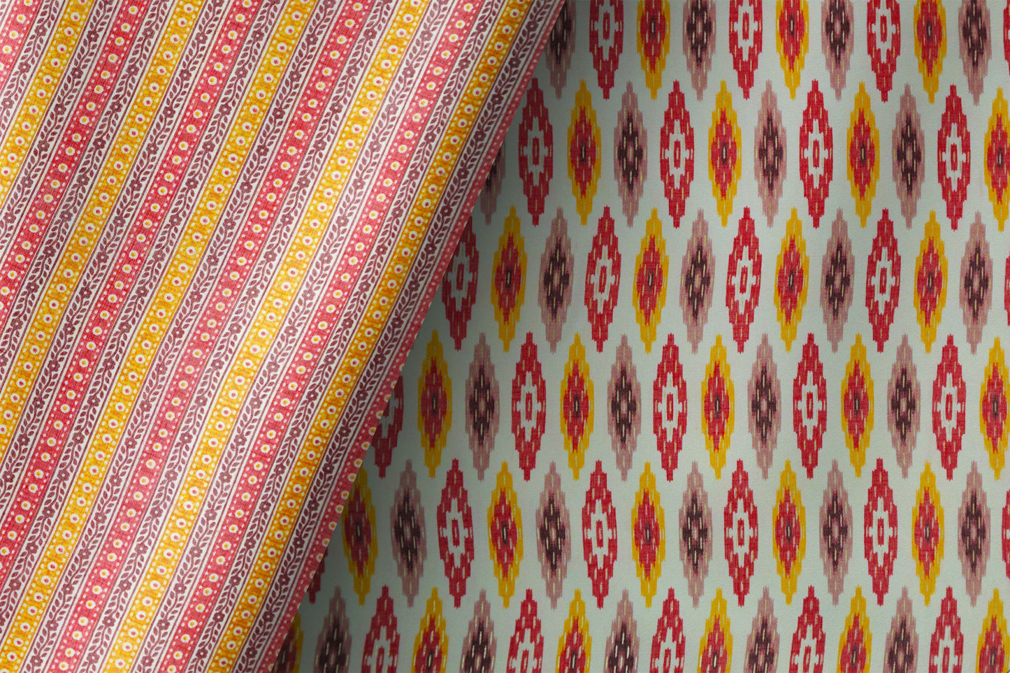 Smiley Rayon Capusel Slub Foil Prints Combo 44"