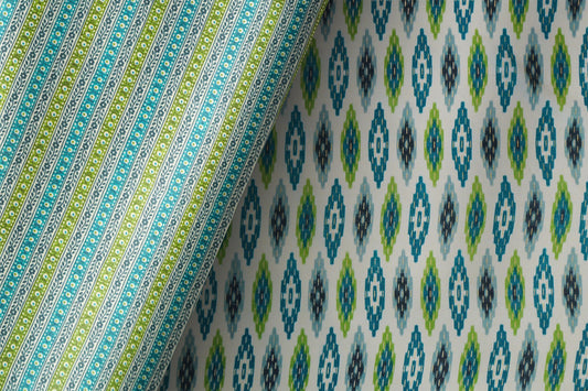 Smiley Rayon Capusel Slub Foil Prints Combo 44"