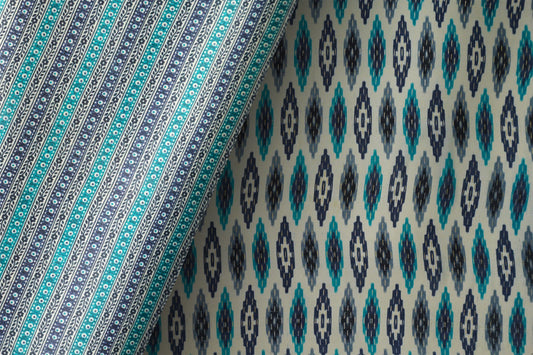Smiley Rayon Capusel Slub Foil Prints Combo 44"