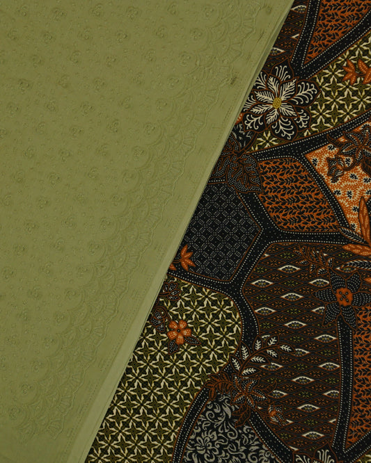 Rona Sari Dewi  Nusantara Batik with Chikan Cotton Cambric 44" Combo Set
